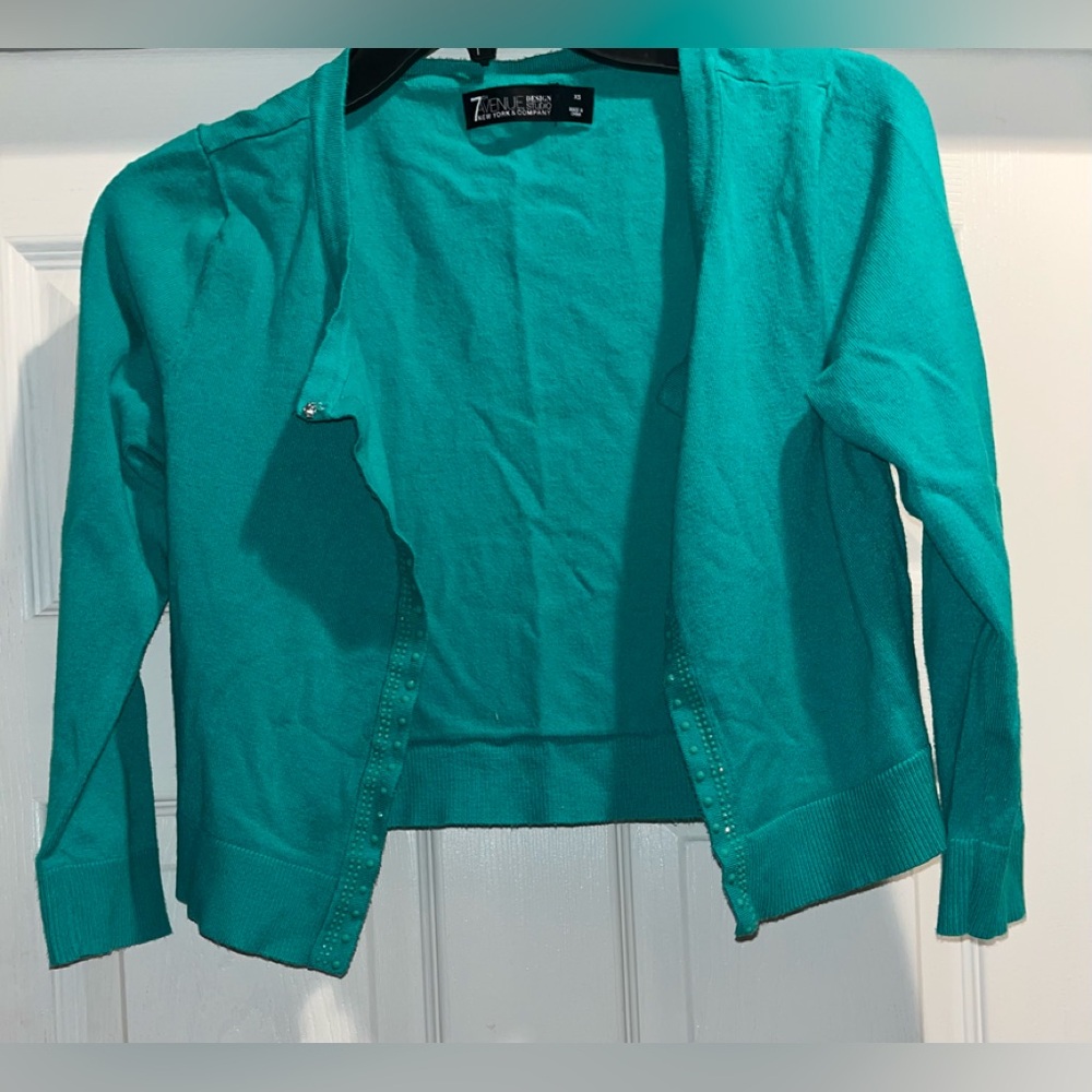 7th Avenue, NY & Company Green Sweater, Size XS